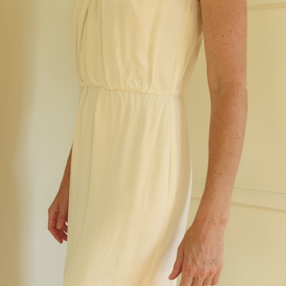 Ivory Silk Dress with Crochet Neckline Size Small - Picture 2 of 13